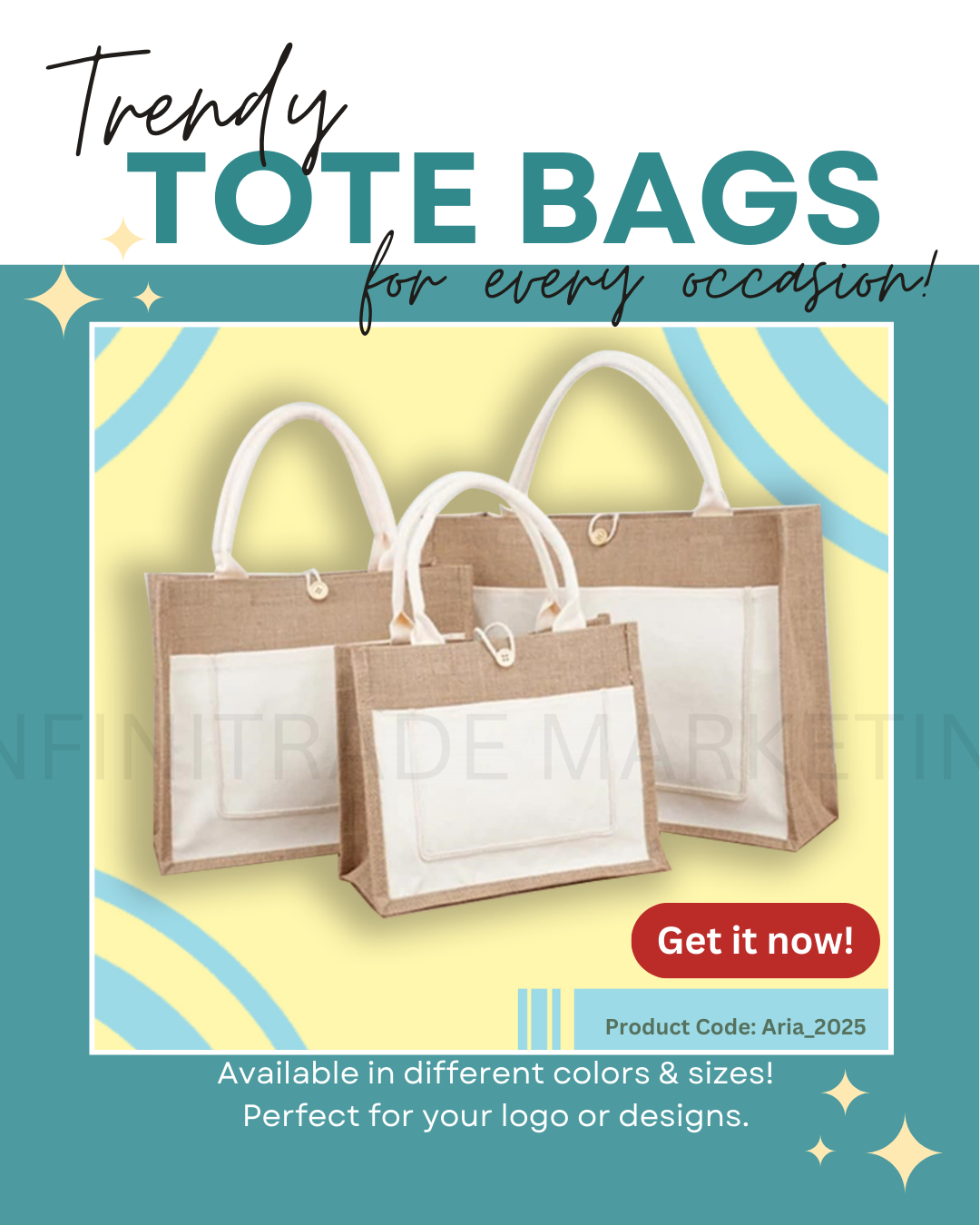 TRENDY FASHIONABLE BURLAP TOTE BAGS | RUSTIC ECO TOTE BAG | ECO-FRIENDLY TOTE BAGS | GIFT SOUVENIR TOTE BAGS